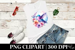Watercolor Moon with Flowers Baby Macaw | Sublimation | Product Image 1