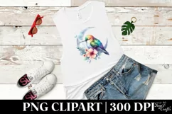 Watercolor Moon with Flowers Baby Macaw | Sublimation | Product Image 3