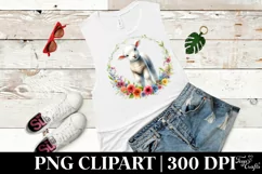 Watercolor Floral Frame Baby Lamb | Sublimation | Clipart Product Image 3