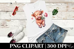 Cute Highland Cow Spring Love Flowers |T-shirt, Mug, Tumbler Product Image 5