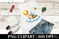 Cute Baby Bee on Cloud for Summer | Clipart Product Image 3
