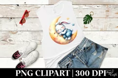 Cute Bunny Sleeping , Clipart |T-shirt, Mug PNG Product Image 6