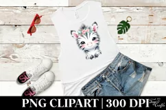 Vibrant Cute Zebra Watercolor Clipart Product Image 1