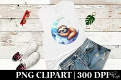 Baby Sloth on Moon Sleeping | Clipart Product Image 3