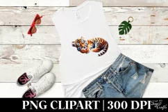 Baby Tiger Sleeping On the Moon with Flowers | Sublimation | Product Image 3