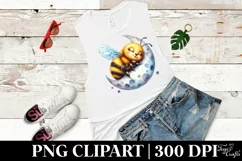 Baby Bee Sleeping On the Moon | Sublimation | Clipart Product Image 3