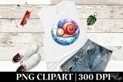 Vibrant Watercolor Baby Snail Sleeping on Moon Product Image 3
