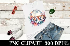 Vibrant Watercolor Pastel Tiger Sleeping on Moon with Product Image 3