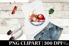Vibrant Watercolor Whimsical Cute Baby Ladybug Dressed for Product Image 3