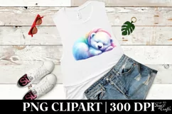 Sleeping Baby Polar Bear Watercolor Clipart Product Image 1