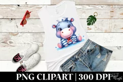 Vibrant Cute Hippo Sailor Suit Clipart Product Image 3