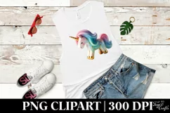 Unicorn with Golden Horn, Clipart |T-shirt, Mug, Tumbler Product Image 6