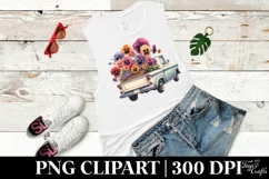 Flowers Car |T-shirt, Mug| T-shirt PNG Product Image 6