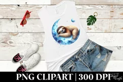 Vibrant Moon Koala Sloth Watercolor Clipart Product Image 1
