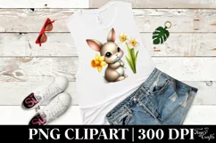 Easter Bunny Egg Flower, Clipart |T-shirt, Mug PNG Product Image 5