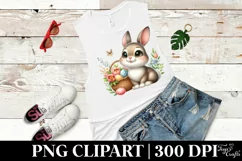 Easter Bunny Egg Flower, Clipart |T-shirt, Mug PNG Product Image 5