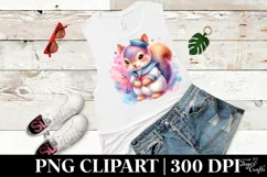 Vibrant Baby Squirrel Sailor Suit Watercolor Clipart Product Image 1