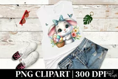 Easter Bunny Egg Flower, Clipart |T-shirt, Mug PNG Product Image 6