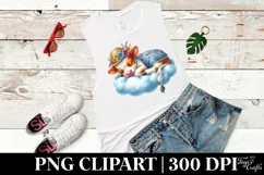 Cute Baby Cow on Cloud | Sublimation | Clipart Product Image 1