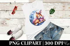 Cute Baby Deer on Moon | Sublimation | Clipart Product Image 1