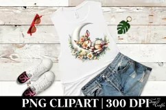 Whimsical Baby Deer on Moon | Sublimation | Clipart Product Image 3