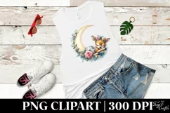 Whimsical Baby Deer on Moon | Sublimation | Clipart Product Image 3