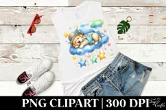 Baby Puppy Sleeping on Cloud | Sublimation | Clipart Product Image 1