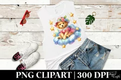 Cute Baby Puppy on Cloud with Hanging Stars | Sublimation | Product Image 1