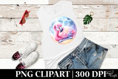 Baby Flamingo Sleeping on the Moon Clipart Product Image 3
