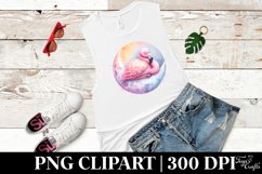 Baby Flamingo Sleeping on the Moon Clipart Product Image 3