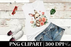 Easter Bunny Egg Flower, Clipart |T-shirt, Mug PNG Product Image 6