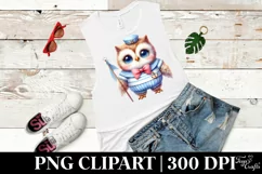 Vibrant Owl Sailor Suit Pastel | Sublimation Clipart Product Image 3