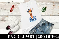 Vibrant Watercolor Giraffe Sailor | Sublimation Clipart Product Image 1