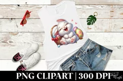 Easter Bunny Egg Flower, Clipart |T-shirt, Mug PNG Product Image 6