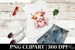 Pink Highland Cow Spring Love Flowers |T-shirt, Mug, Tumbler Product Image 6