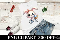 Bike Bunny Egg Flower, Clipart |T-shirt, Mug PNG Product Image 5
