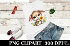 Easter Bunny Egg Flower, Clipart |T-shirt, Mug PNG Product Image 5