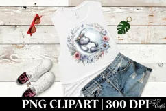 Baby Hippo Sleeping on the Moon | Clipart Product Image 1