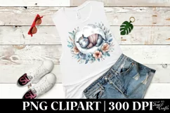 Baby Hippo Sleeping on the Moon | Clipart Product Image 3