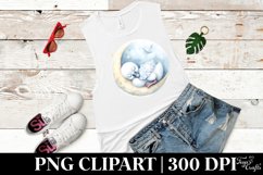 Baby Swan Sleeping on the Moon Clipart Product Image 3