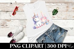 Watercolor Unicorn Cake , Clipart |T-shirt, Mug, Tumbler Product Image 6