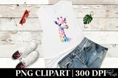 Vibrant Watercolor Pastel Giraffe Clipart Product Image 1