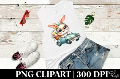 Easter Bunny Egg Flower, Clipart |T-shirt, Mug PNG Product Image 5