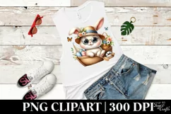 Easter Bunny Egg Flower, Clipart |T-shirt, Mug PNG Product Image 5
