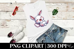 Easter Bunny Egg Flower, Clipart |T-shirt, Mug PNG Product Image 5