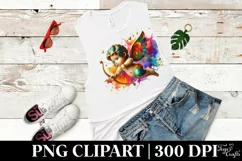 Cupid Angel Of Love Gesture Watercolor Florals Clipart Product Image 5