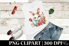 Easter Bunny Egg Flower, Clipart |T-shirt, Mug PNG Product Image 6