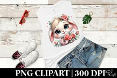 Baby Bunny Rose Flower, Clipart |T-shirt, Mug PNG Product Image 6
