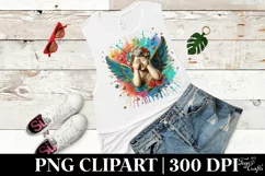Cupid Angel Of Love Gesture Watercolor Florals Clipart Product Image 5