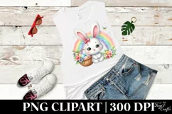 Easter Bunny Egg Flower Basket Rainbow , Clipart |T-shirt Product Image 5